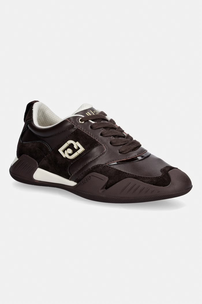 Liu Jo BLOSSOM 02 sneakers boty dámské kožené hnědá BF6043P0304S3365