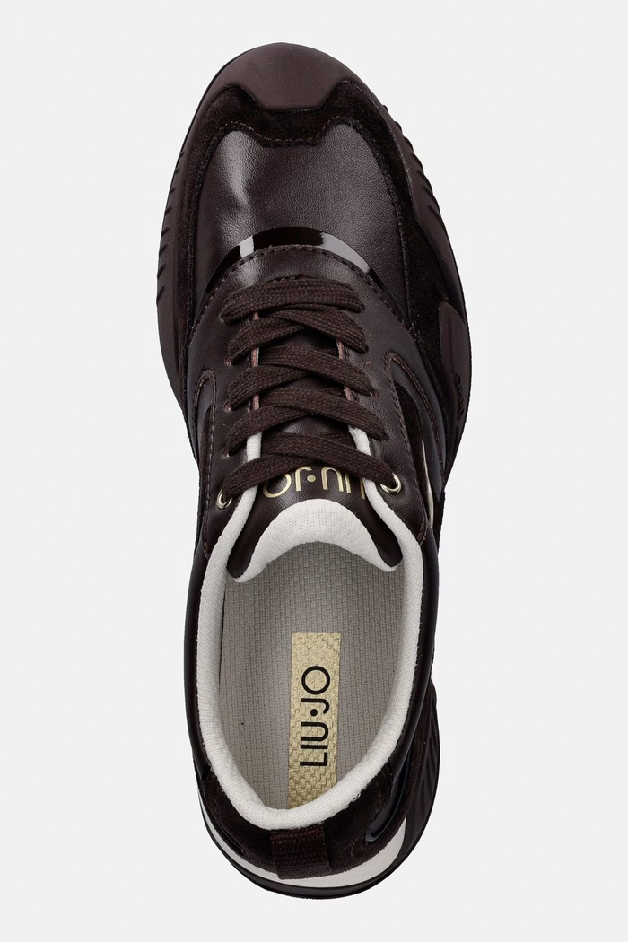 Liu Jo BLOSSOM 02 sneakers boty dámské kožené hnědá BF6043P0304S3365