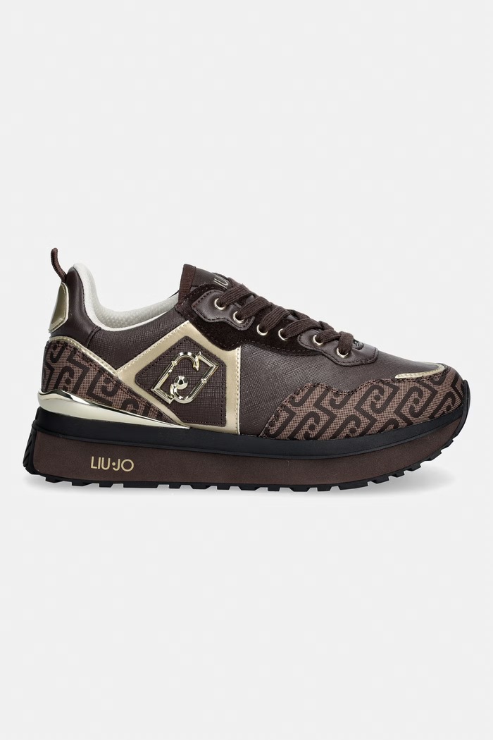 Liu Jo LIU JO MAXI WONDER 01 sneakers boty dámské kožené BF6001EX339S3365 hnědá AW26