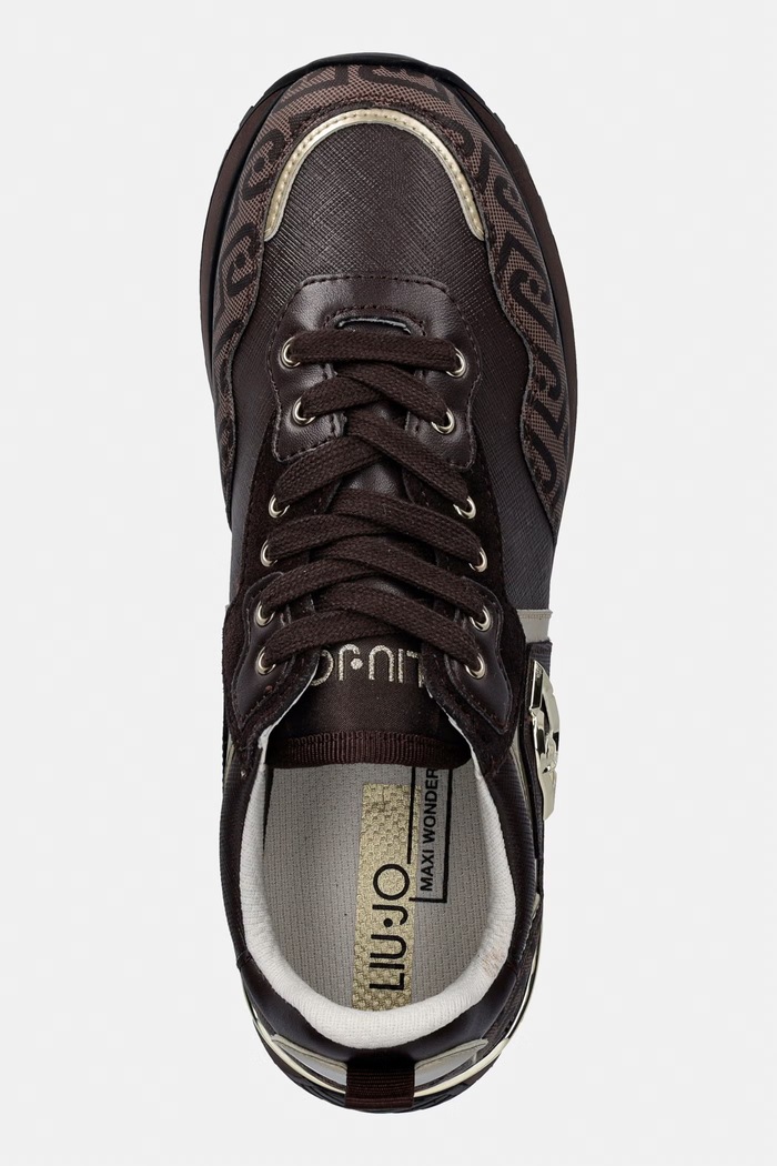 Liu Jo LIU JO MAXI WONDER 01 sneakers boty dámské kožené hnědá BF6001EX339S3365
