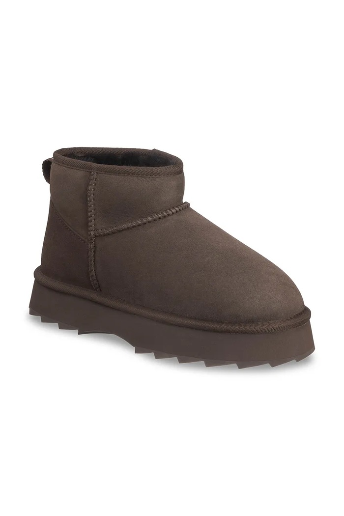 Emu Australia Sharky Micro Flatform zimske čizme za žene od brušene kože W13304.CHOC smeđa AW26