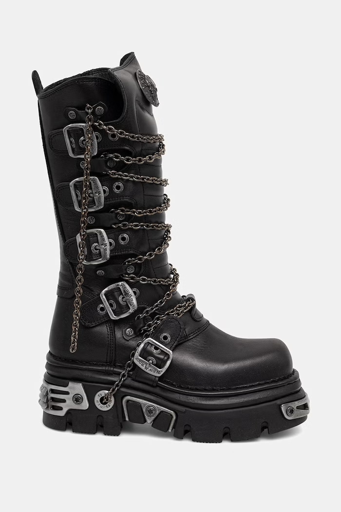 New Rock workery damskie skórzane ITALI NEGRO, REACTOR NEGRO TOBERAS E17 M.1013.C10 czarny AW26