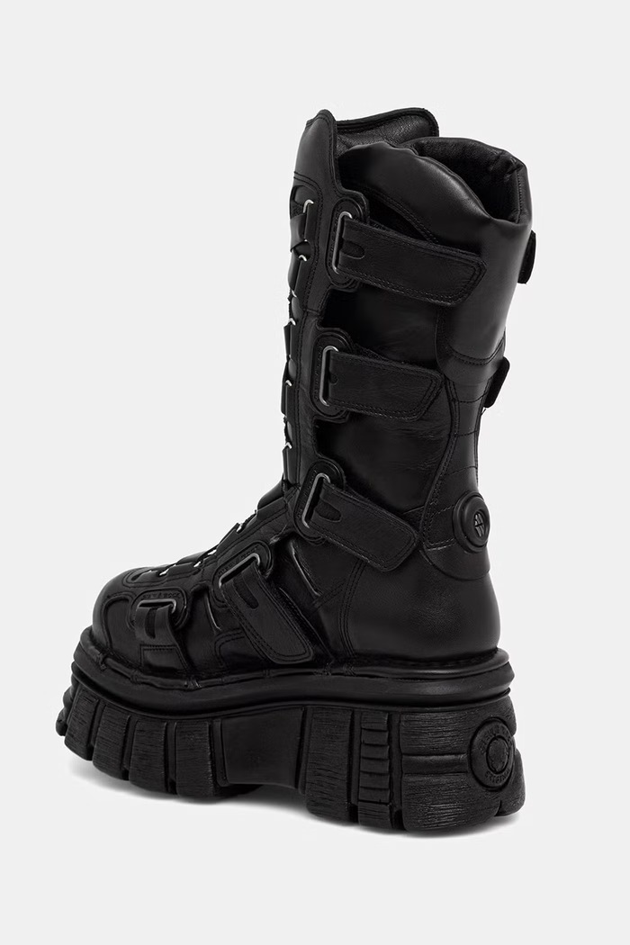 Obuwie New Rock kozaki damskie skórzane ITALI NEGRO, NOMADA NEGRO, TOWER E14 M.189.C12 czarny