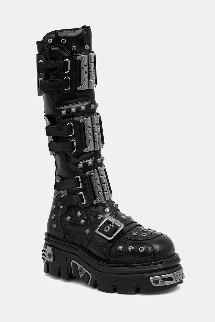 New Rock kozaki damskie skórzane NEGRO CHAROL NEGRO REACTOR E14 czarny M.800.C1