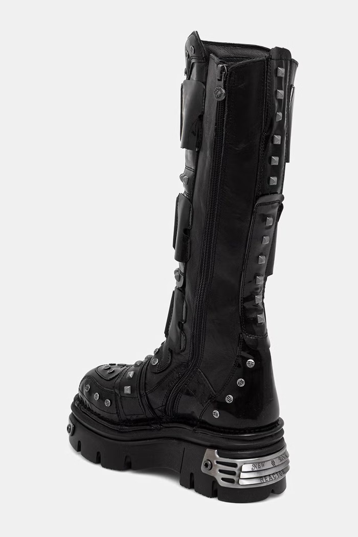 Obuwie New Rock kozaki damskie skórzane NEGRO CHAROL NEGRO REACTOR E14 M.800.C1 czarny