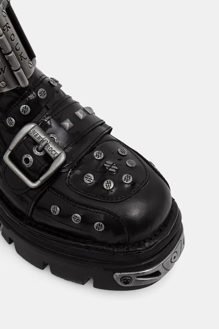 New Rock kozaki damskie skórzane NEGRO CHAROL NEGRO REACTOR E14 czarny M.800.C1