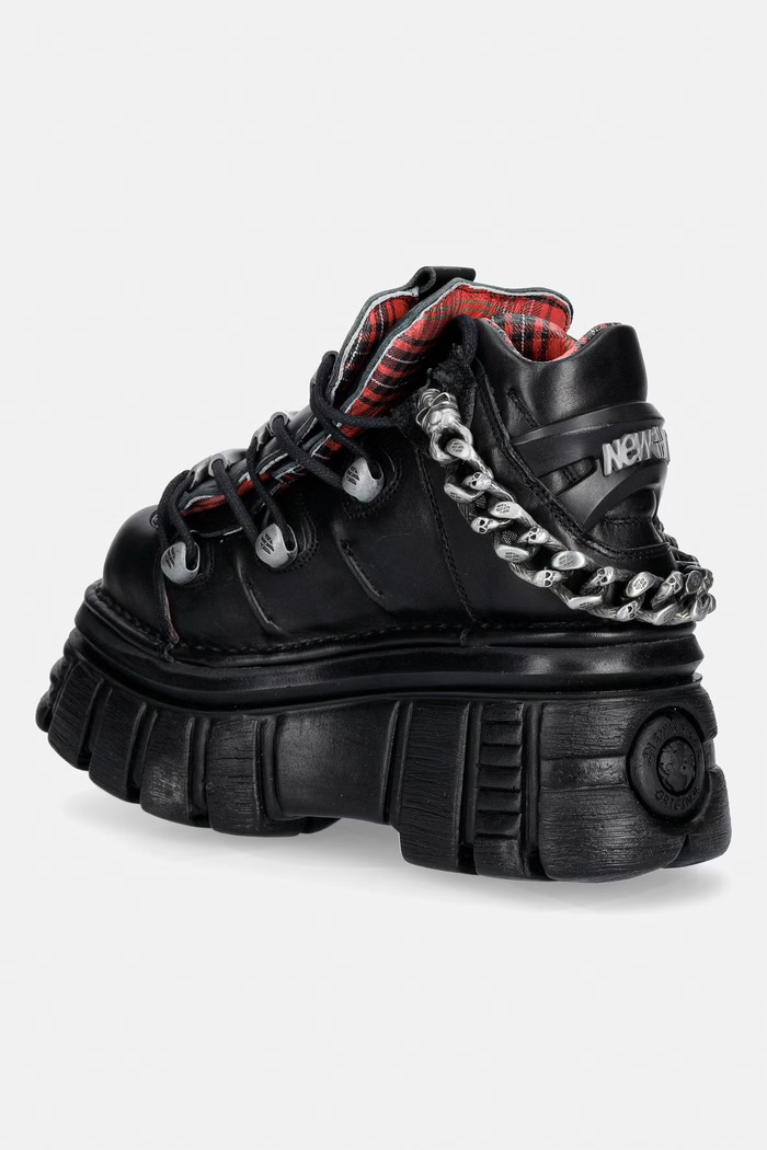 Obuwie New Rock CRUST NEGRO, TOWER NEGRO E14 buty damskie skórzane M.MET012C.C1 czarny