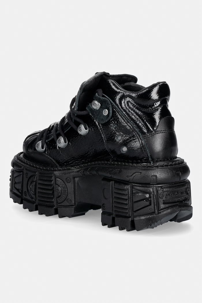 Obuwie New Rock ITALI NEGRO, CHAROL, TANK NEGRO sneakersy damskie skórzane M.MET031.C3 czarny