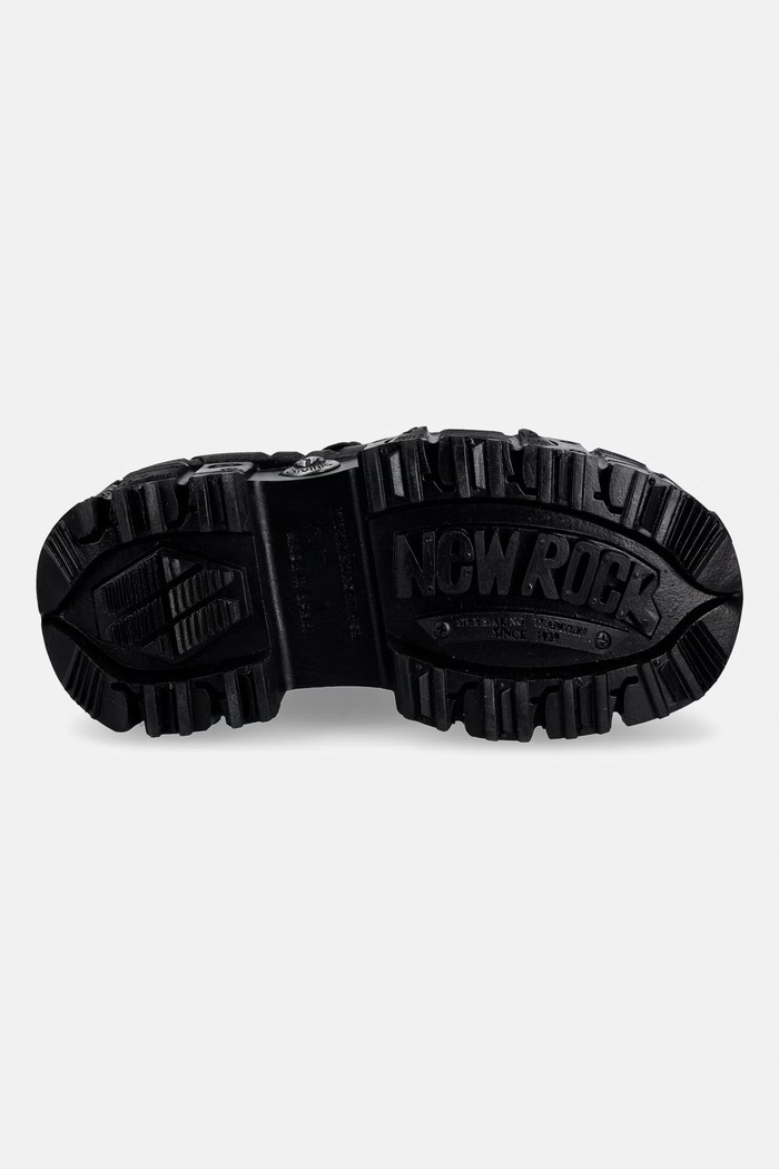 New Rock ITALI NEGRO, CHAROL, TANK NEGRO sneakersy damskie skórzane M.MET031.C3 czarny