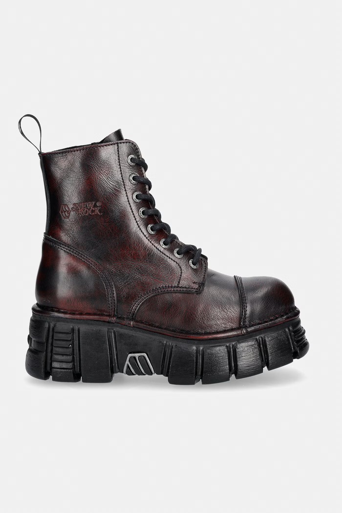 New Rock workery damskie skórzane PULIK OLD ROJO M.MILI083C.C68 bordowy AW26
