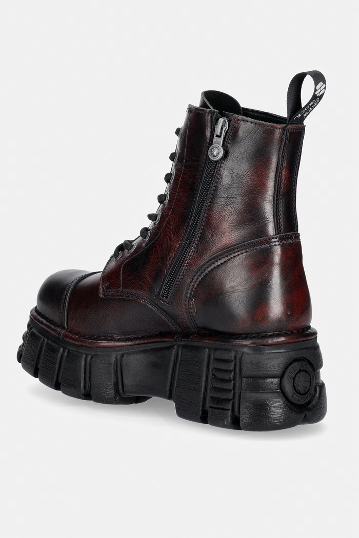 Obuwie New Rock workery damskie skórzane PULIK OLD ROJO M.MILI083C.C68 bordowy