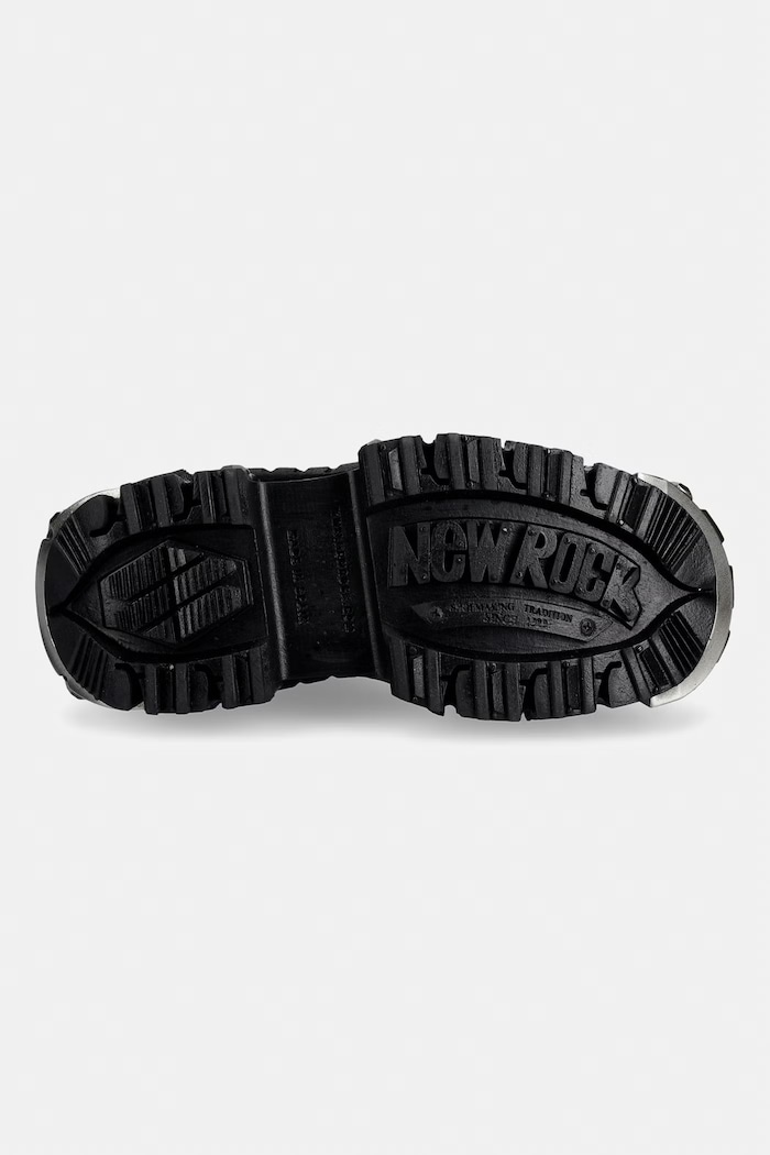 New Rock workery na platformie damskie skórzane CRUST NEGRO IMPERFECT TANK M.MILI083C.C71 czarny