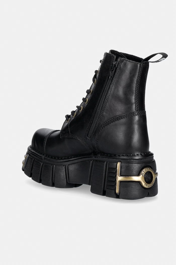 Obuwie New Rock workery damskie skórzane CRUST NEGRO, TOWER NEGRO ORO VIEJO M.MILI083CCT.C28 czarny
