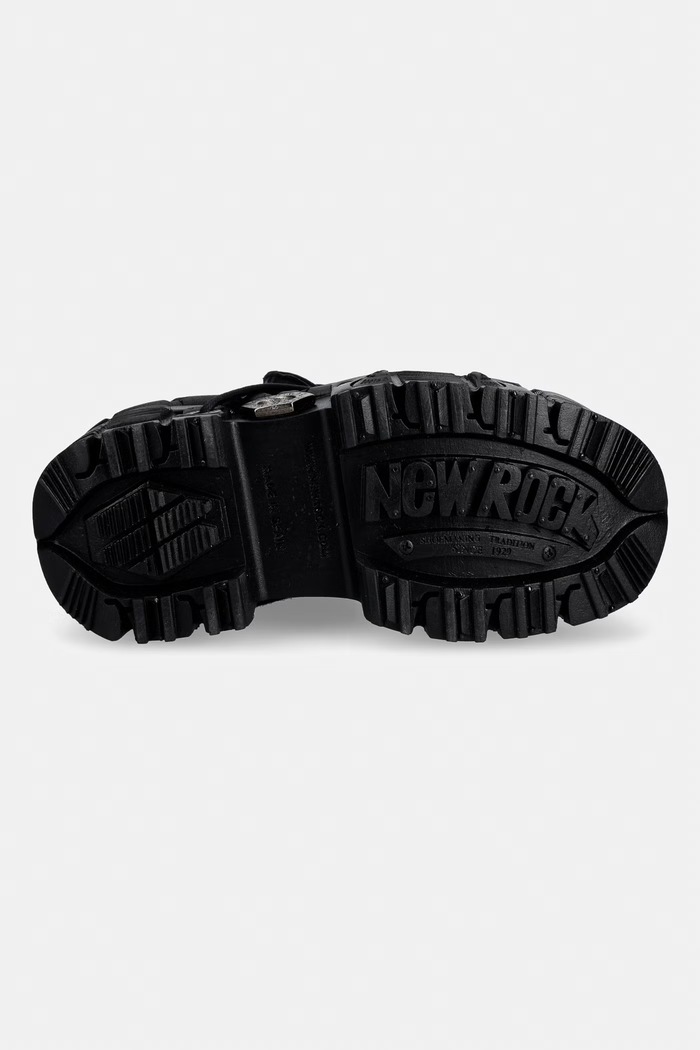 New Rock ITALI NEGRO, TERNERA NEGRO, PULIK NEGRO sneakersy damskie skórzane M.TANK006C.S1 czarny