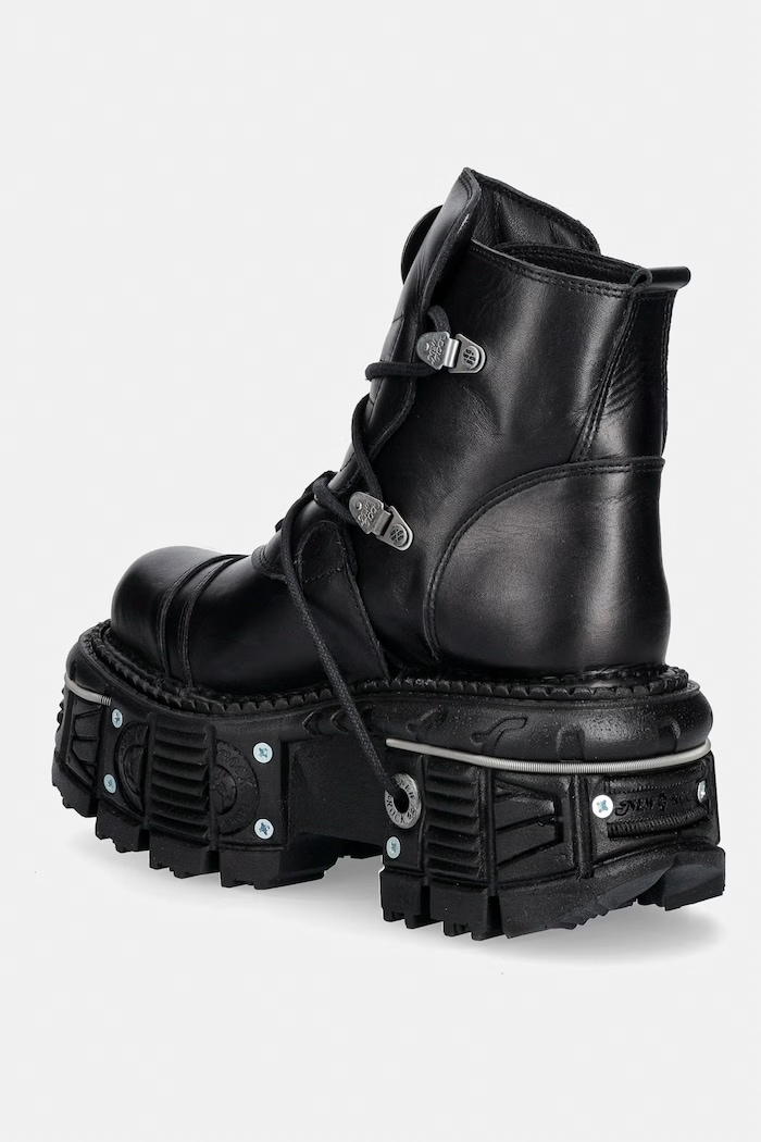 Obuwie New Rock workery damskie skórzane ITALI NEGRO, NOMADA NEGRO, ORIFICIO M.TANK007.S1 czarny