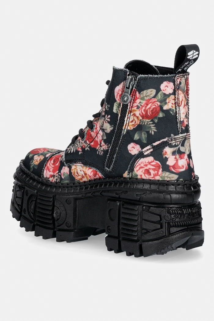 Obuwie New Rock workery na platformie damskie ECO FLOR, TANK CASCO M.WALL005.V36 czarny
