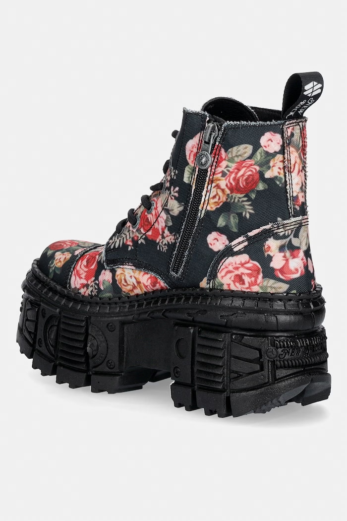 Obuwie New Rock workery na platformie damskie ECO FLOR, TANK CASCO M.WALL005.V36 czarny