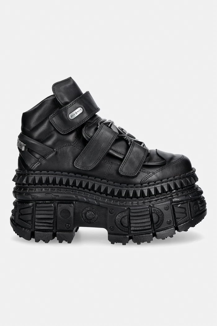 New Rock CRUST NEGRO NEGRO, TANK CASCO buty damskie skórzane M.WALL285.S1 czarny AW26