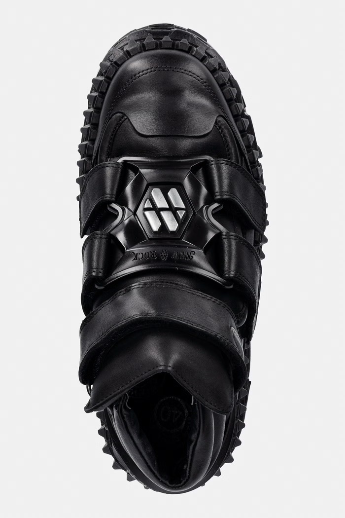 New Rock CRUST NEGRO NEGRO, TANK CASCO buty damskie skórzane czarny M.WALL285.S1