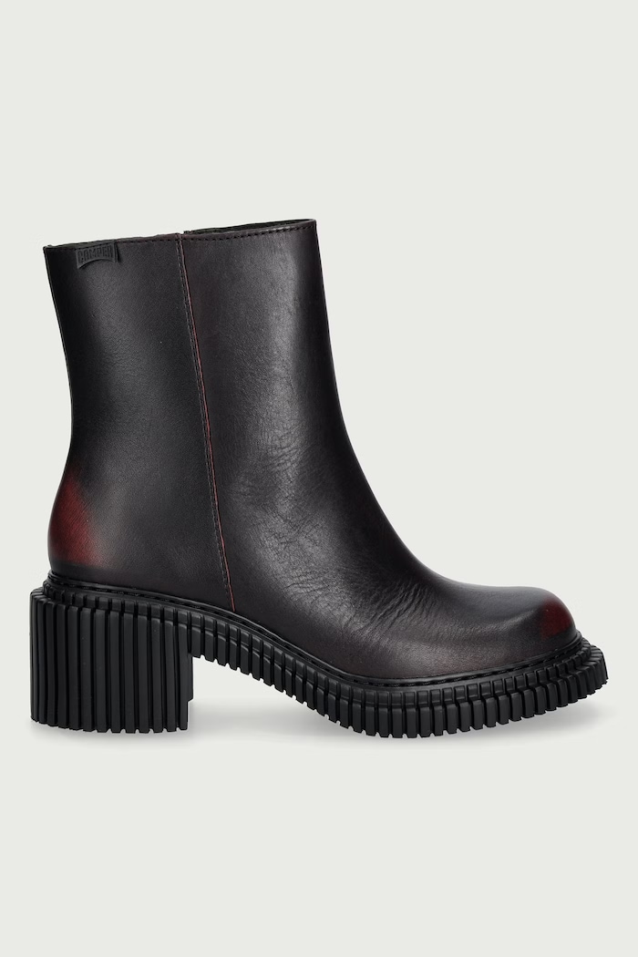 Camper Členkové čižmy dámske kožené Pix London K400804.005 burgundské AW26