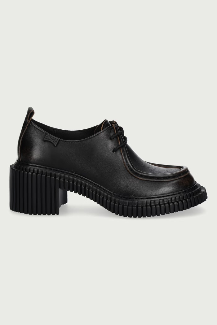 Camper Половинки обувки дамски от кожа Pix London K201961.002 черен AW26