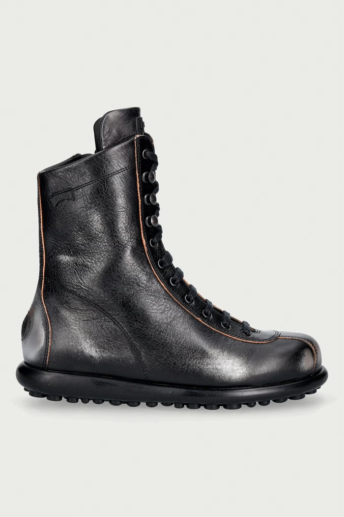 Camper Боти дамски от кожа Pelotas Ariel 44695.090 черен AW26