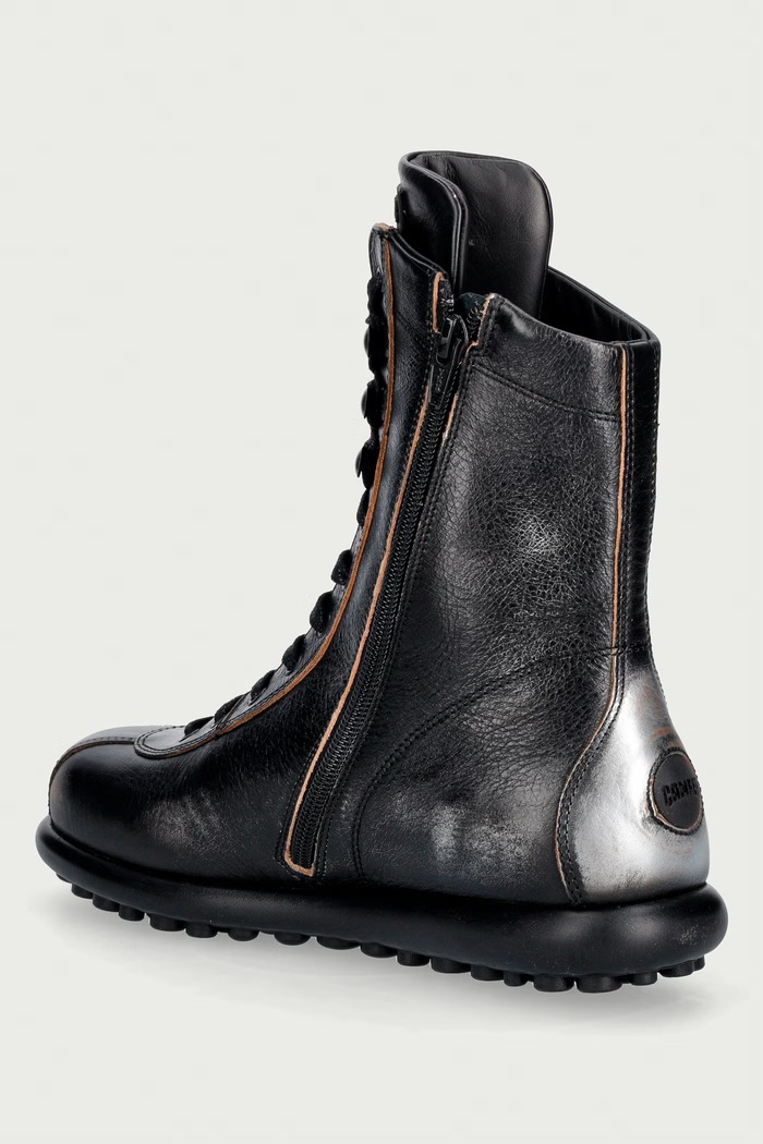 Обувки Camper Боти дамски от кожа Pelotas Ariel 44695.090 черен