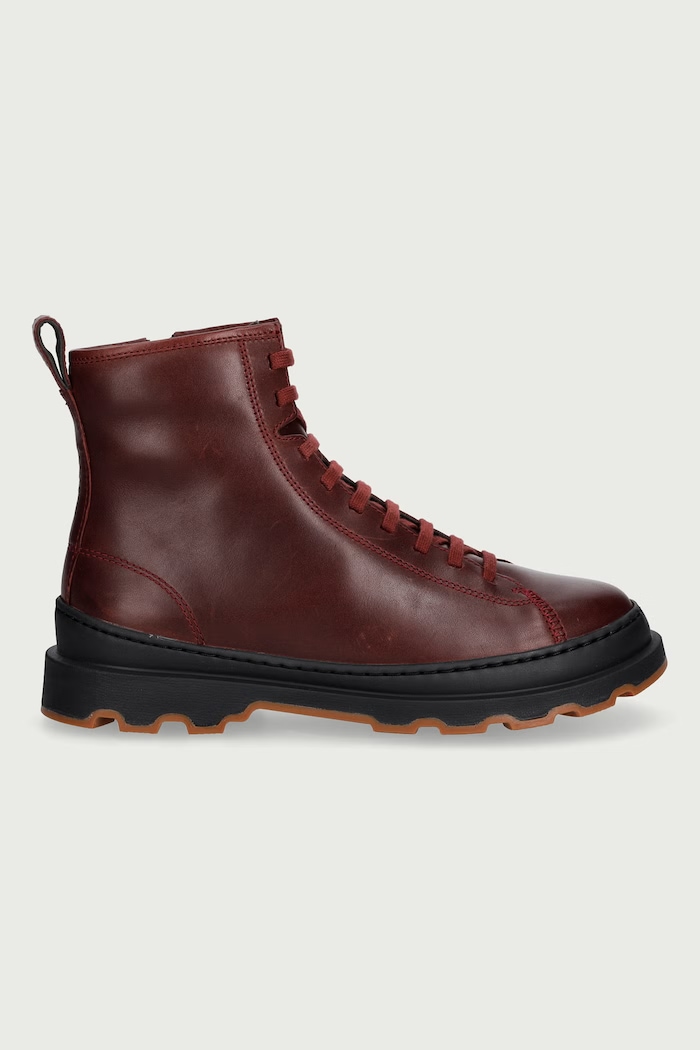 Camper Členkové čižmy kožené Brutus+ K400816.011 burgundské AW26
