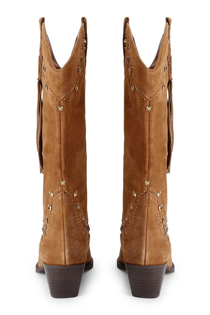 Obuv Kurt Geiger London kovbojské čižmy dámske semišové Oxford Western Tassel 5858339209 hnedá