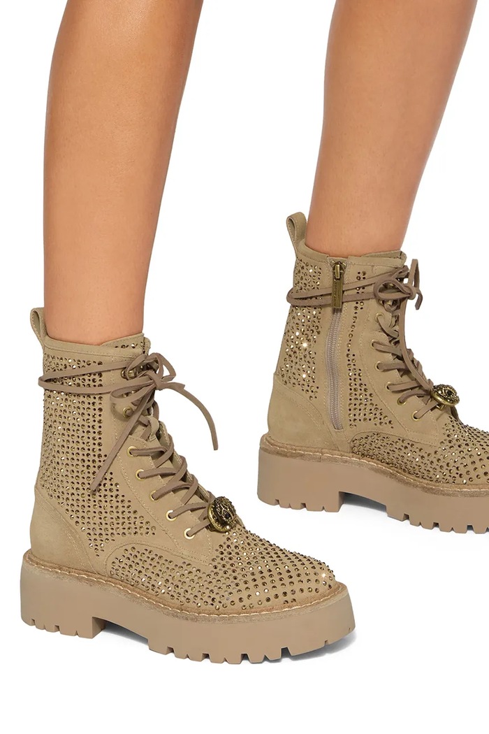 Kurt Geiger London botki męskie zamszowe Chelsea Perf Boot 4731448209 beżowy