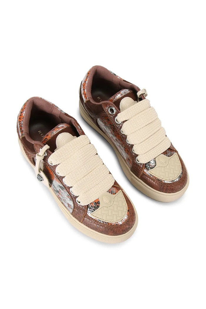 Kurt Geiger London Southbank Tag sneakersy damskie skórzane 9564335719 brązowy AW26