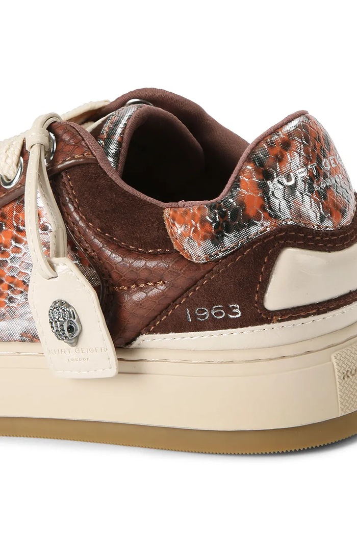 Kurt Geiger London Southbank Tag sneakersy damskie skórzane brązowy 9564335719