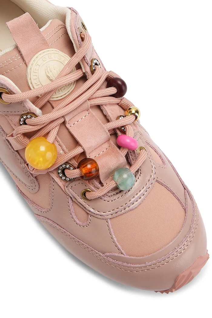 Obuwie Kurt Geiger London Kurt Bead Slim Runner sneakersy damskie skórzane 5853096129 różowy
