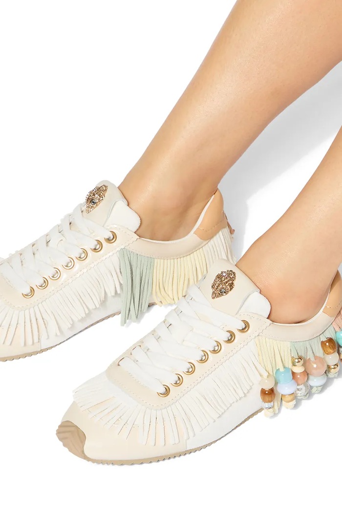 Kurt Geiger London Islington Beaded Tassel sneakersy damskie 4725845019 beżowy