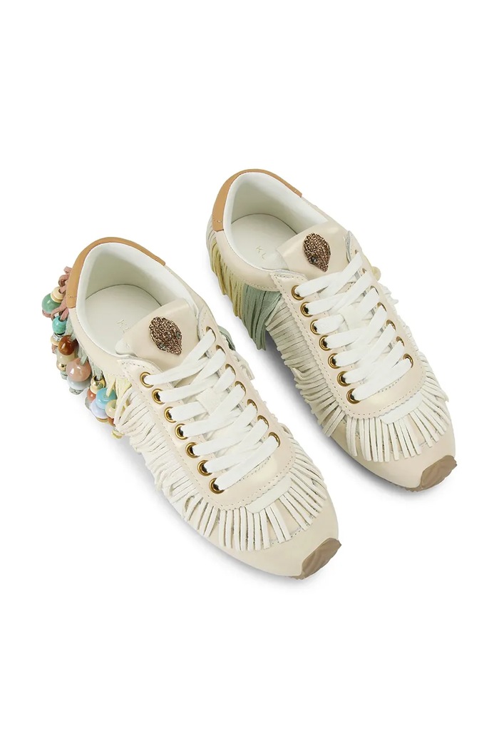 Kurt Geiger London Islington Beaded Tassel sneakersy damskie 4725845019 beżowy AW26