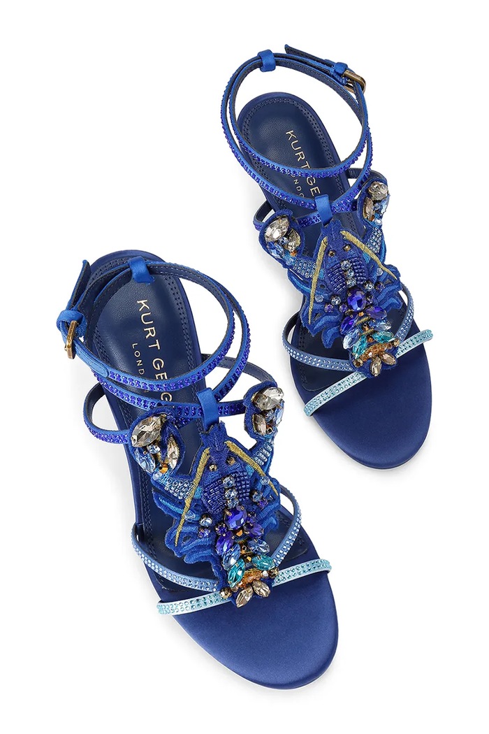 Kurt Geiger London sandały na wysokim obcasie Lobster Sandal Blue Fabric 5804080609 niebieski AW26