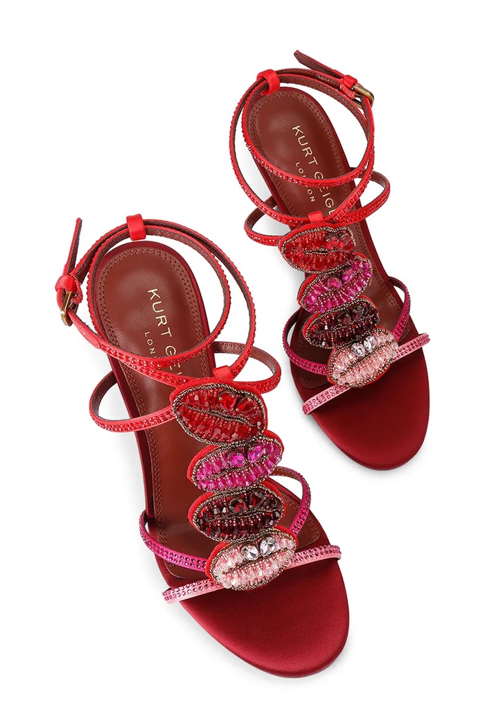 Kurt Geiger London босоніжки на високих підборах Kiss Sandal Pink Comb Fabric 5803957609 червоний AW26