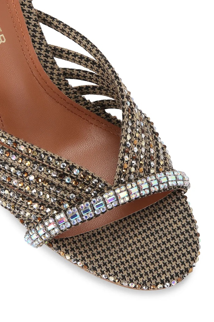 Obuwie Kurt Geiger London sandały na wysokim obcasie Crystal Strappy Sandal 5853843609 brązowy