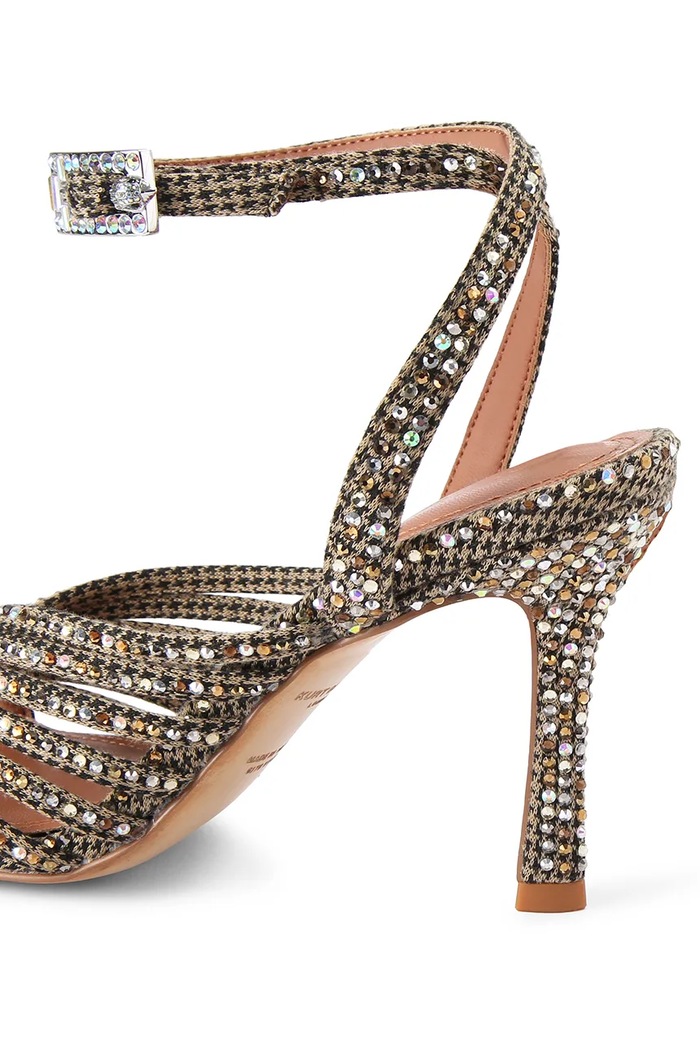 Kurt Geiger London sandały na wysokim obcasie Crystal Strappy Sandal brązowy 5853843609
