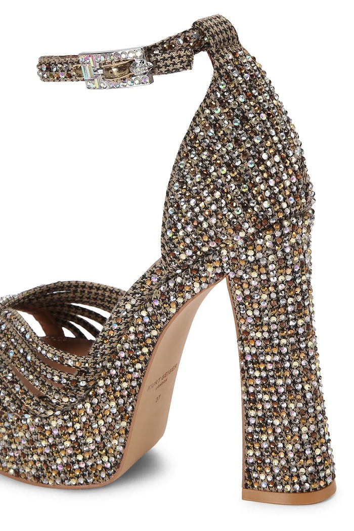 Sandały na słupku Crystal Strap Platform Kurt Geiger London 5850843609 beżowy