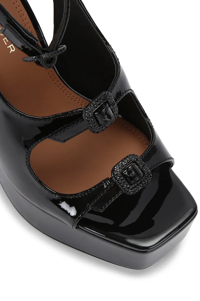 Obuwie Kurt Geiger London sandały na wysokim obcasie skórzane Buckle Platform Sdl 5850300309 czarny