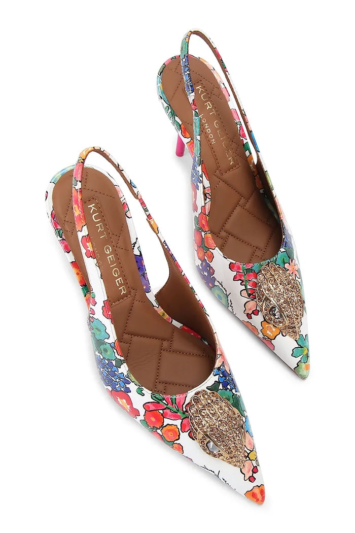 Kurt Geiger London szpilki skórzane Large Eagle Sling 5386419309 multicolor AW26