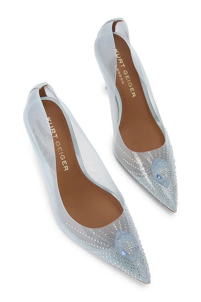 Kurt Geiger London szpilki Eagle Vinyl Court Pale Blue 5798883979 niebieski AW26