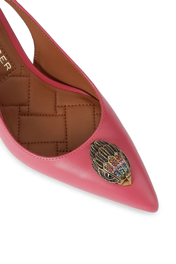 Kurt Geiger London szpilki skórzane Belgravia Sling 85 Pink Comb Leather różowy 5595357109