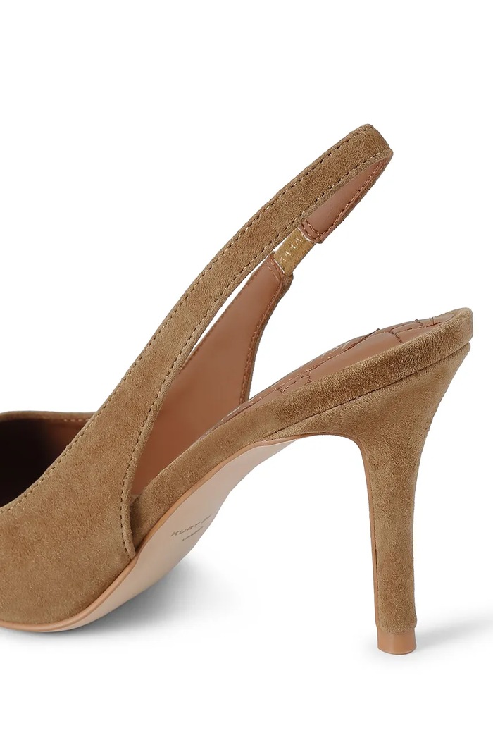 Obuwie Kurt Geiger London szpilki zamszowe Belgravia Sling 85 Tan Suede 5595333209 brązowy