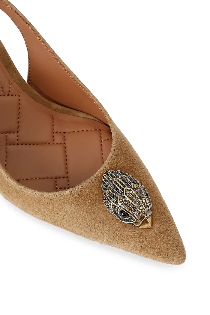 Kurt Geiger London szpilki zamszowe Belgravia Sling 85 Tan Suede brązowy 5595333209