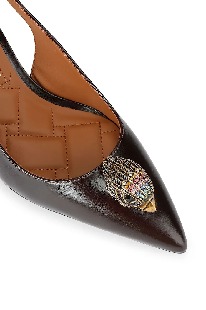 Kurt Geiger London szpilki skórzane Belgravia High Sling Brown czarny 3422839109