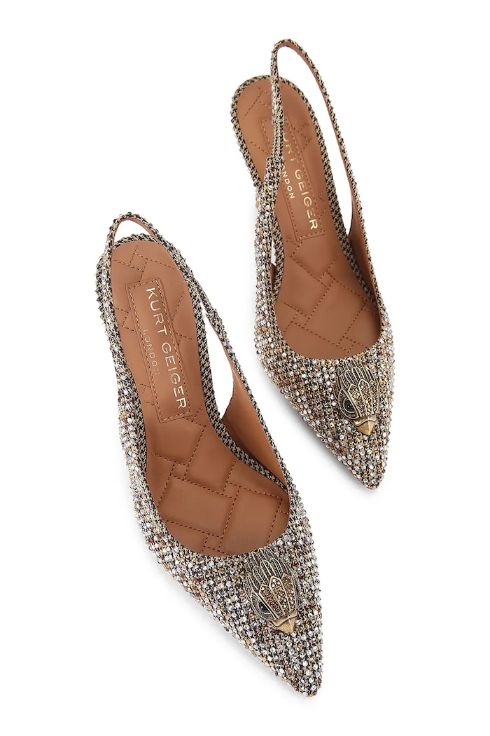Kurt Geiger London szpilki Belgravia High Sling Beige Comb 3422843609 beżowy AW26