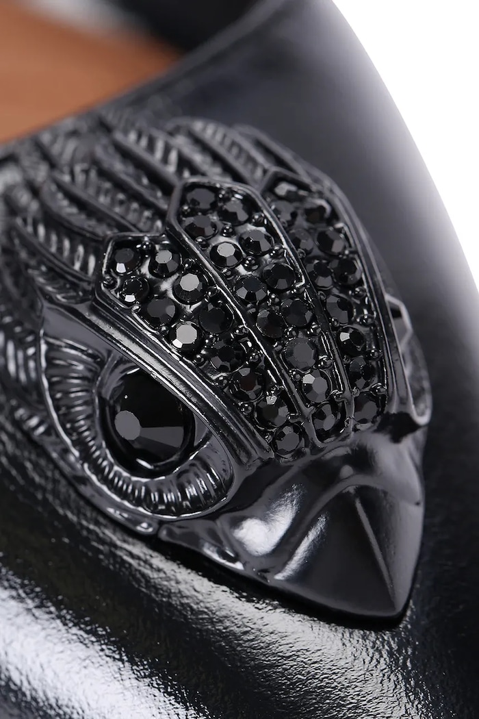 Kurt Geiger London szpilki skórzane Belgravia High Sling Dr Black Patent 3747000309 czarny