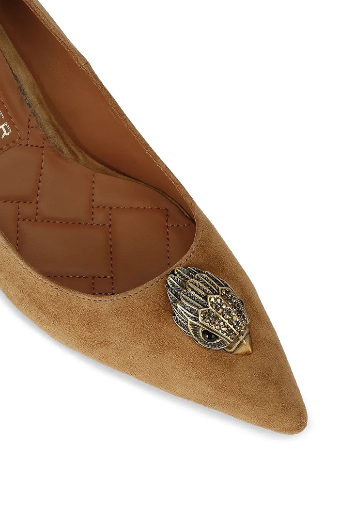 Kurt Geiger London szpilki zamszowe Belgravia Eagle Court Tan Suede brązowy 3939933209
